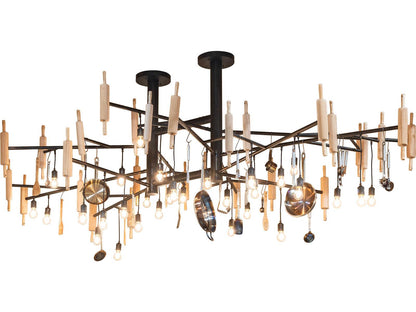 Meyda Alva 30-Light Oblong Chandelier in Burnished Antique Copper