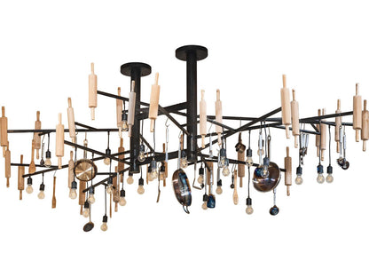 Meyda Alva 30-Light Oblong Chandelier in Burnished Antique Copper