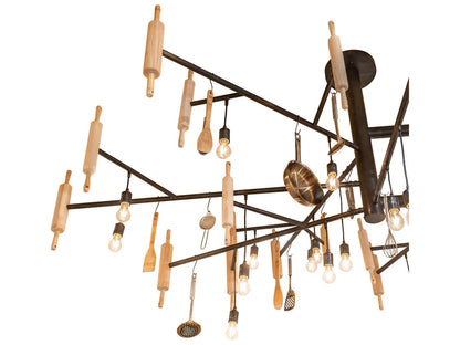 Meyda Alva 30-Light Oblong Chandelier in Burnished Antique Copper
