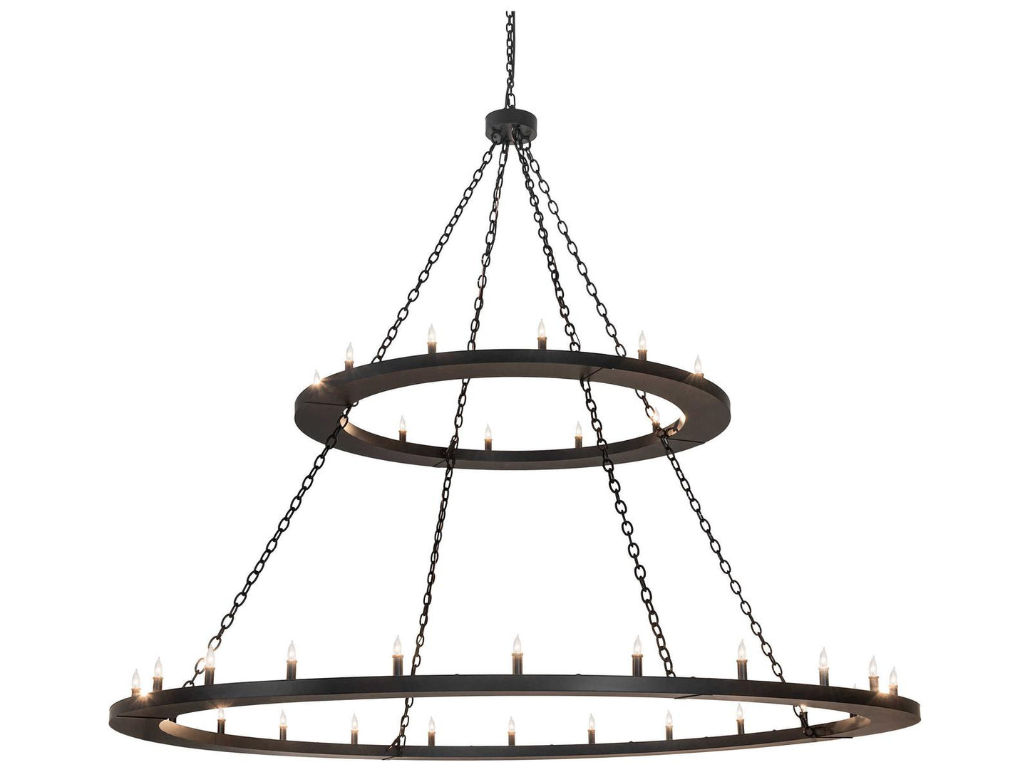 Meyda Loxley 36-Light Two-Tier Candelabra Chandelier in Solar Black