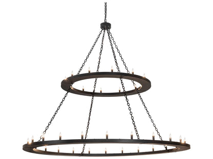 Meyda Loxley 36-Light Two-Tier Candelabra Chandelier in Solar Black