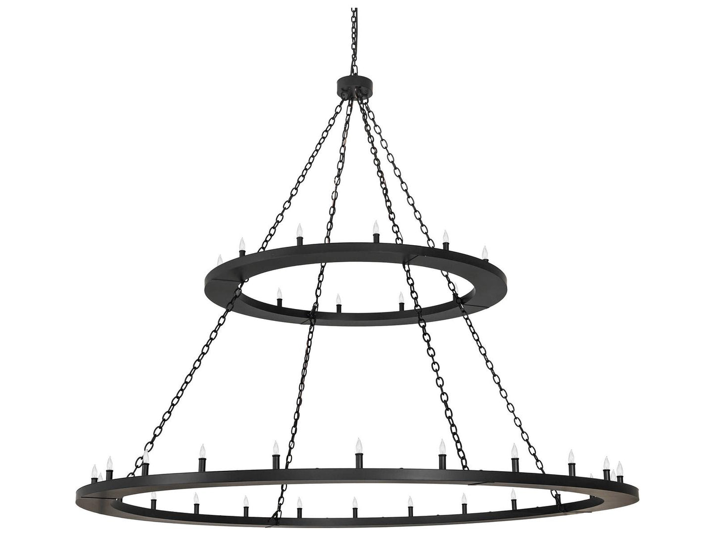 Meyda Loxley 36-Light Two-Tier Candelabra Chandelier in Solar Black