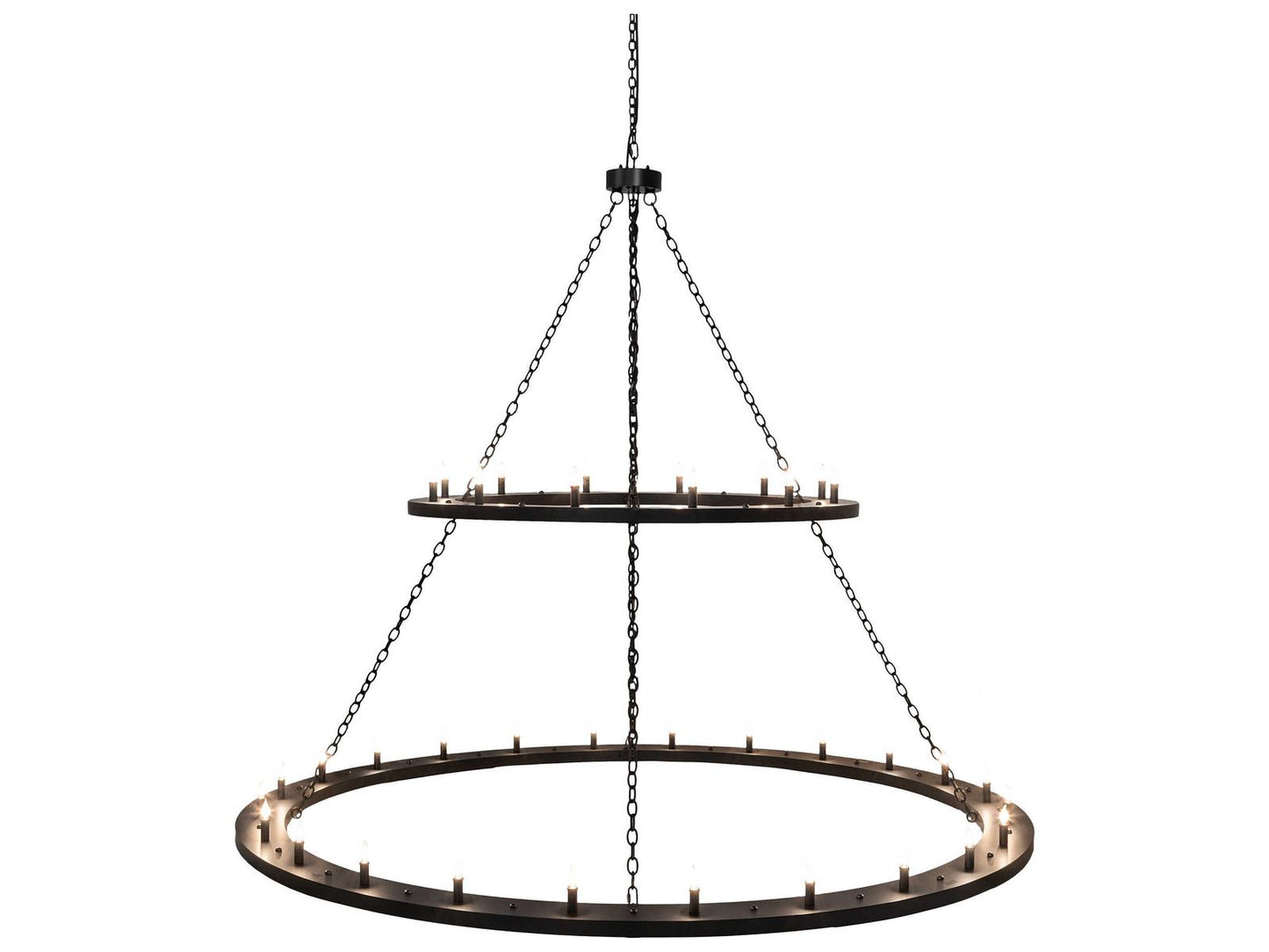 Meyda Loxley 36-Light Two-Tier Candelabra Chandelier in Solar Black