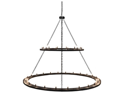 Meyda Loxley 36-Light Two-Tier Candelabra Chandelier in Solar Black