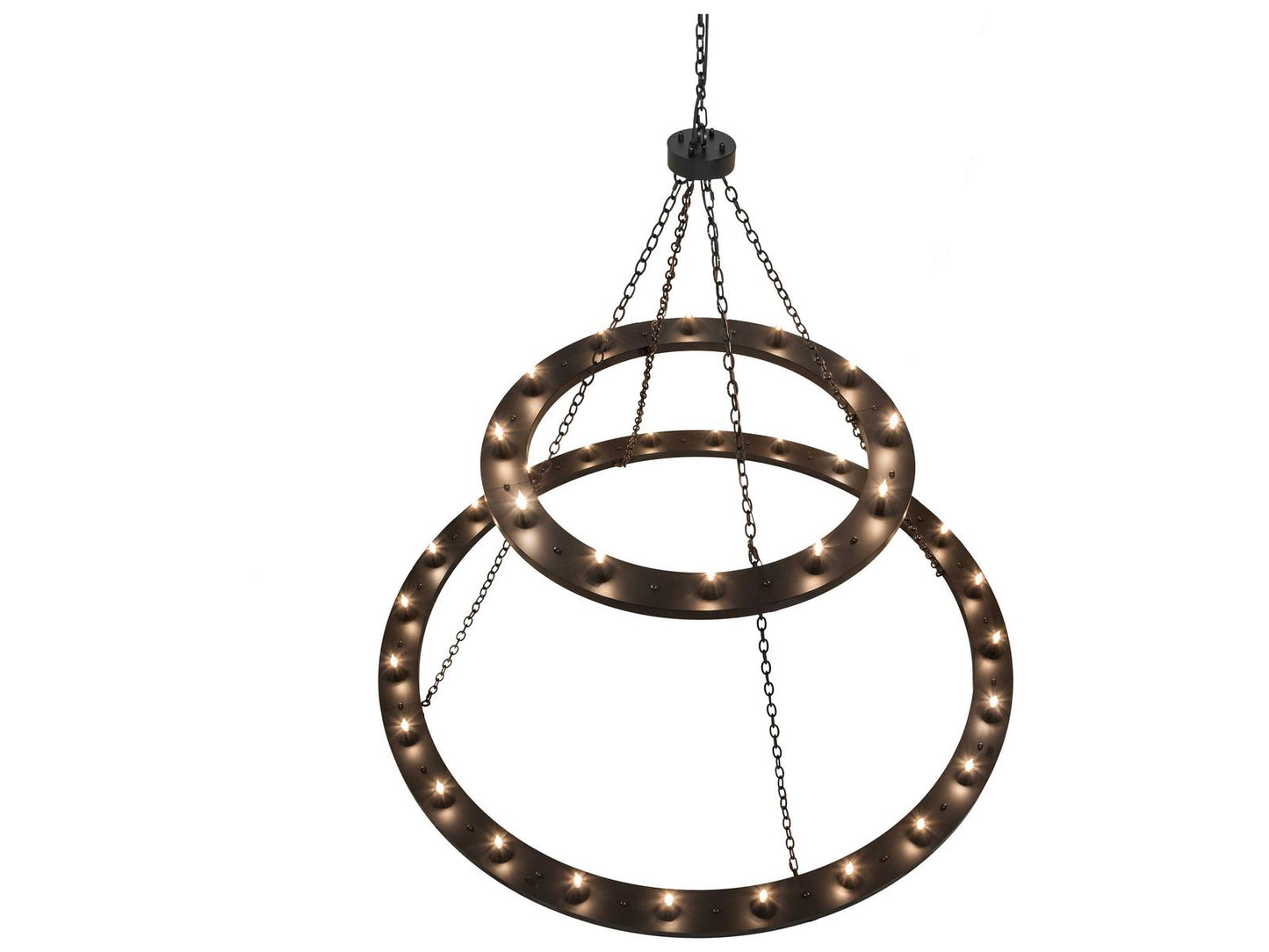 Meyda Loxley 36-Light Two-Tier Candelabra Chandelier in Solar Black
