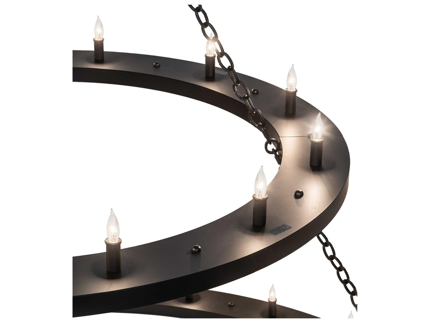 Meyda Loxley 36-Light Two-Tier Candelabra Chandelier in Solar Black