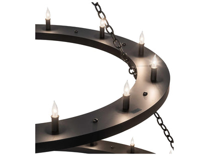 Meyda Loxley 36-Light Two-Tier Candelabra Chandelier in Solar Black