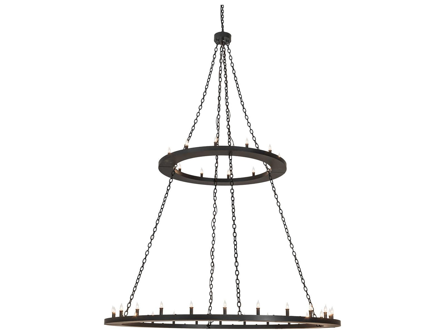 Meyda Loxley 36-Light Solar Black Candelabra Tiered Chandelier