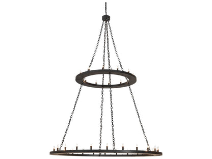 Meyda Loxley 36-Light Solar Black Candelabra Tiered Chandelier