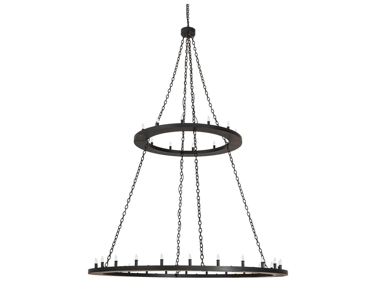 Meyda Loxley 36-Light Solar Black Candelabra Tiered Chandelier