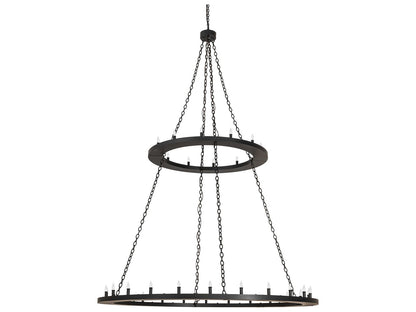 Meyda Loxley 36-Light Solar Black Candelabra Tiered Chandelier