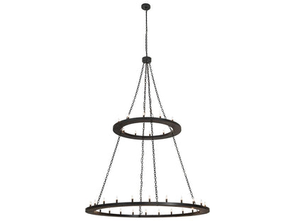 Meyda Loxley 36-Light Solar Black Candelabra Tiered Chandelier