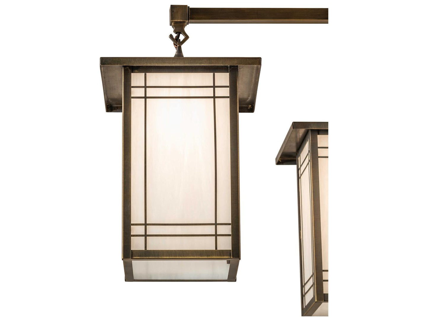Meyda Hyde Park 4-Light Chandelier Antique Brass with White Art Glass Shades