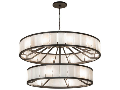 Meyda Hokaiseki 18-Light Chandelier in Oil Rubbed Bronze with Calcite Stone
