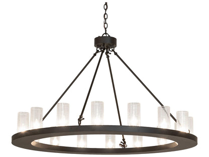 Meyda Loxley 16-Light Oil Rubbed Bronze Cylinder Chandelier with Seeded Glass