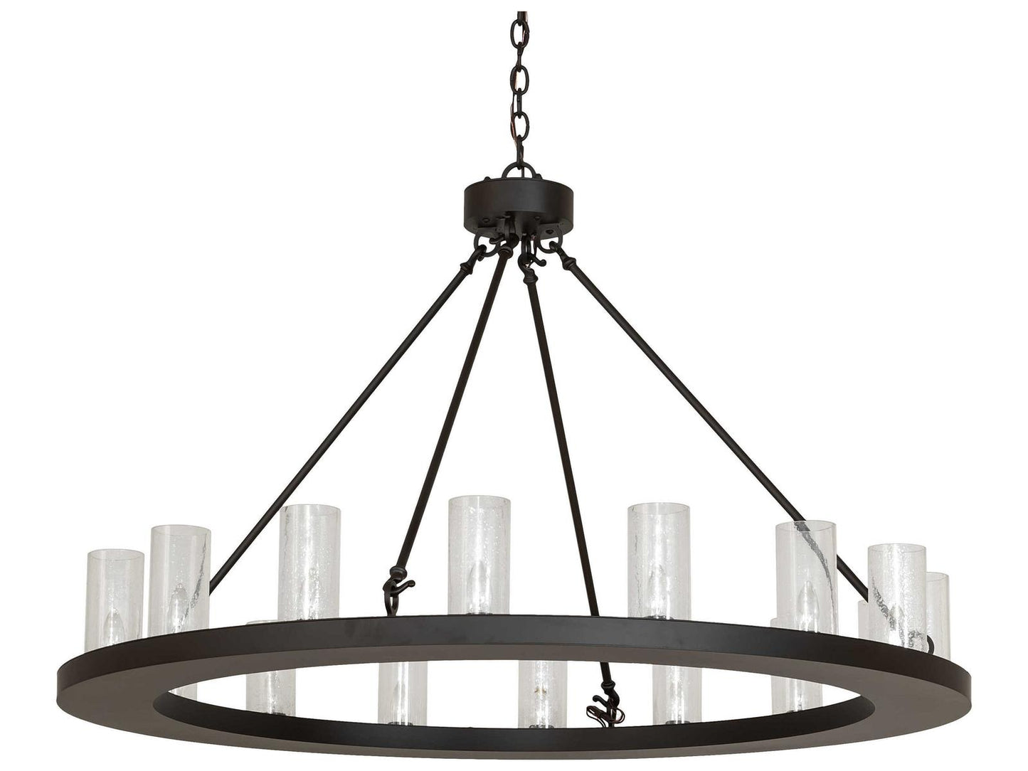Meyda Loxley 16-Light Oil Rubbed Bronze Cylinder Chandelier with Seeded Glass