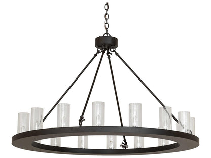 Meyda Loxley 16-Light Oil Rubbed Bronze Cylinder Chandelier with Seeded Glass