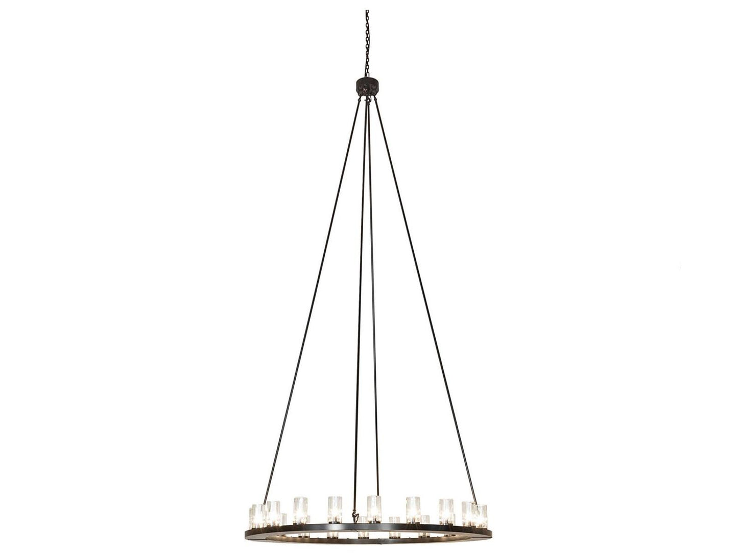 Meyda Loxley 20-Light Timeless Bronze Chandelier with Clear Glass Cylinders