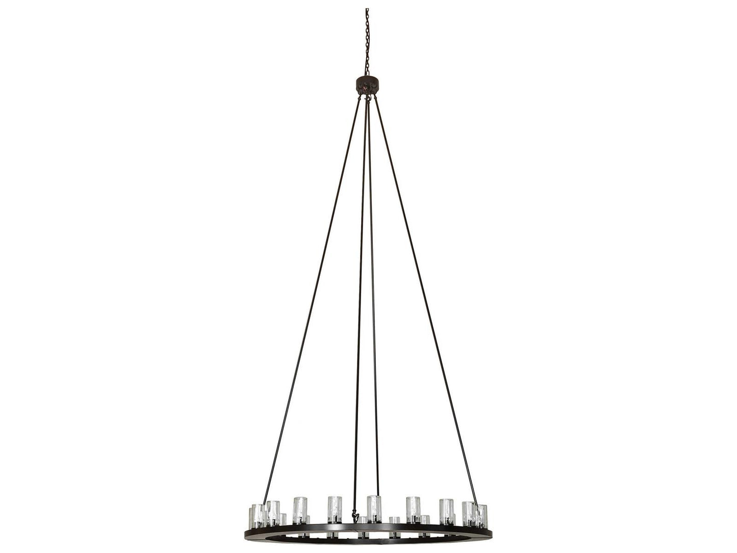 Meyda Loxley 20-Light Timeless Bronze Chandelier with Clear Glass Cylinders