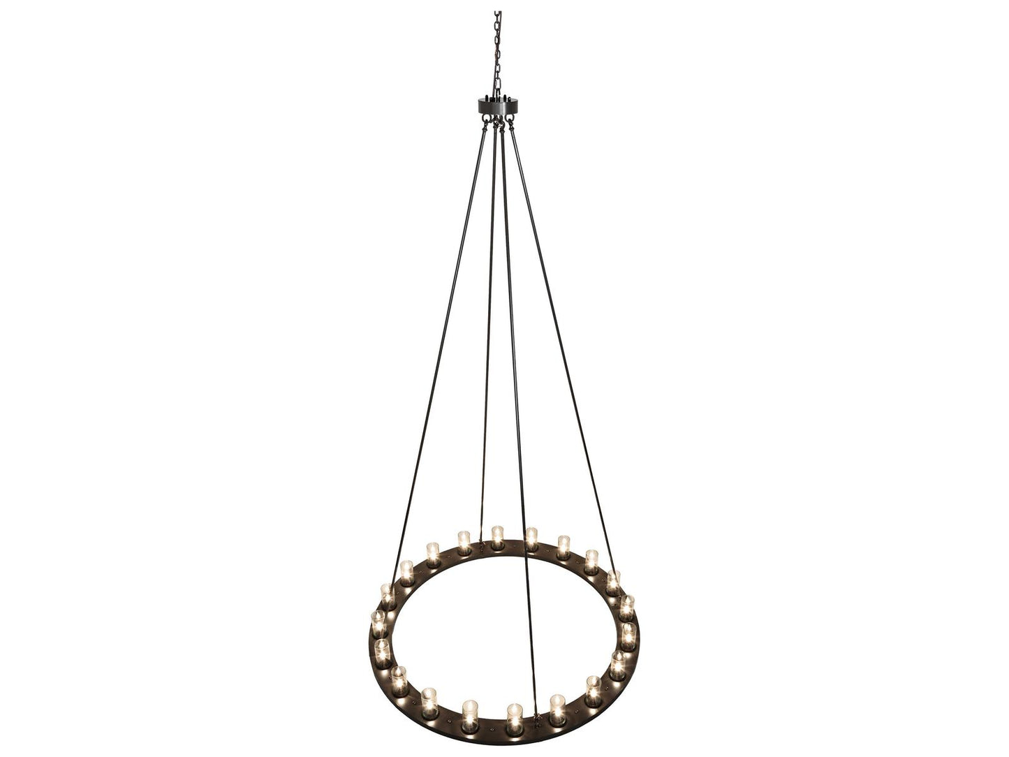 Meyda Loxley 20-Light Timeless Bronze Chandelier with Clear Glass Cylinders