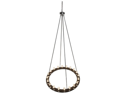 Meyda Loxley 20-Light Timeless Bronze Chandelier with Clear Glass Cylinders