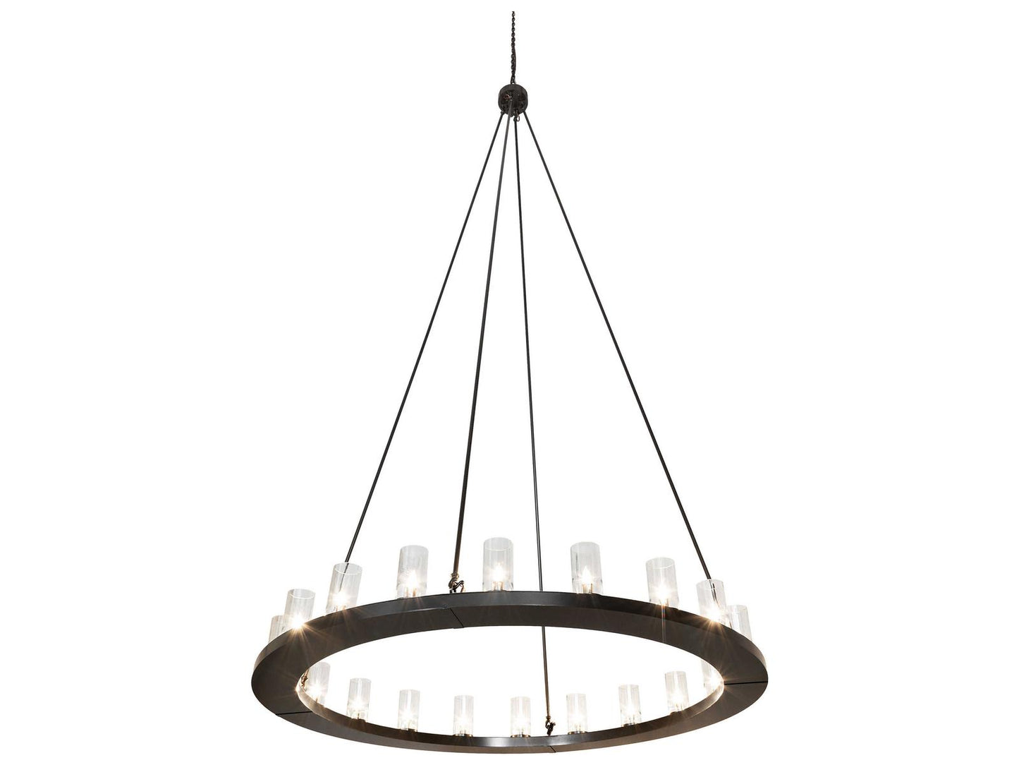 Meyda Loxley 20-Light Timeless Bronze Chandelier with Clear Glass Cylinders
