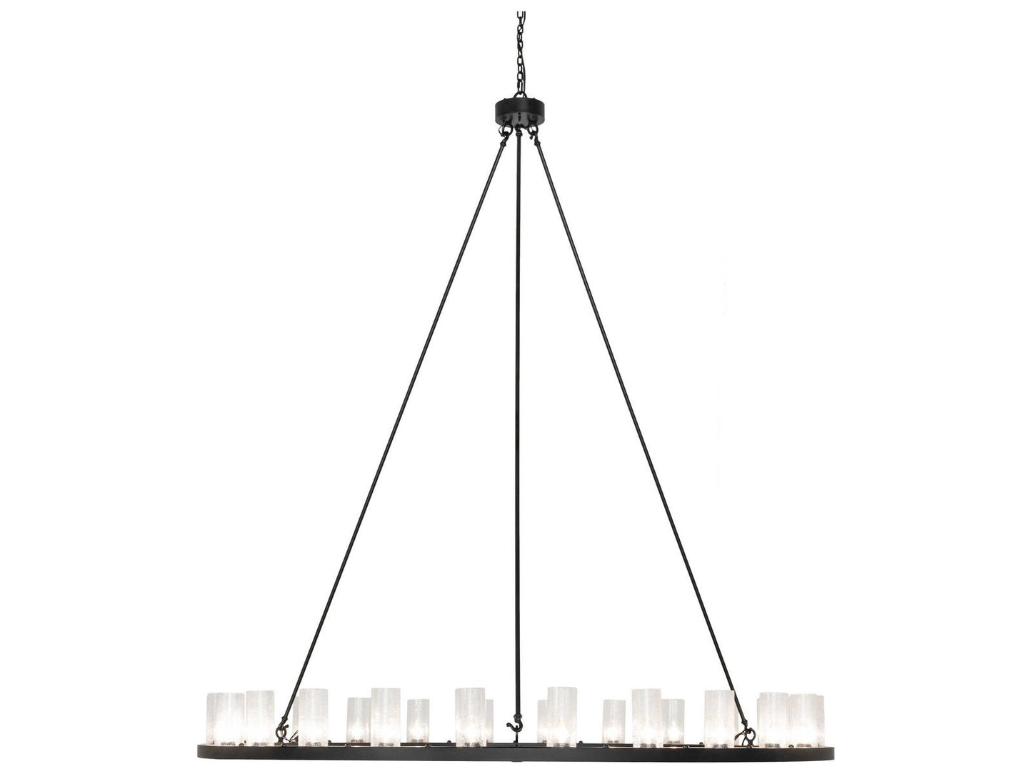 Meyda Loxley 24-Light Cylinder Chandelier in Solar Black with Clear Seeded Glass