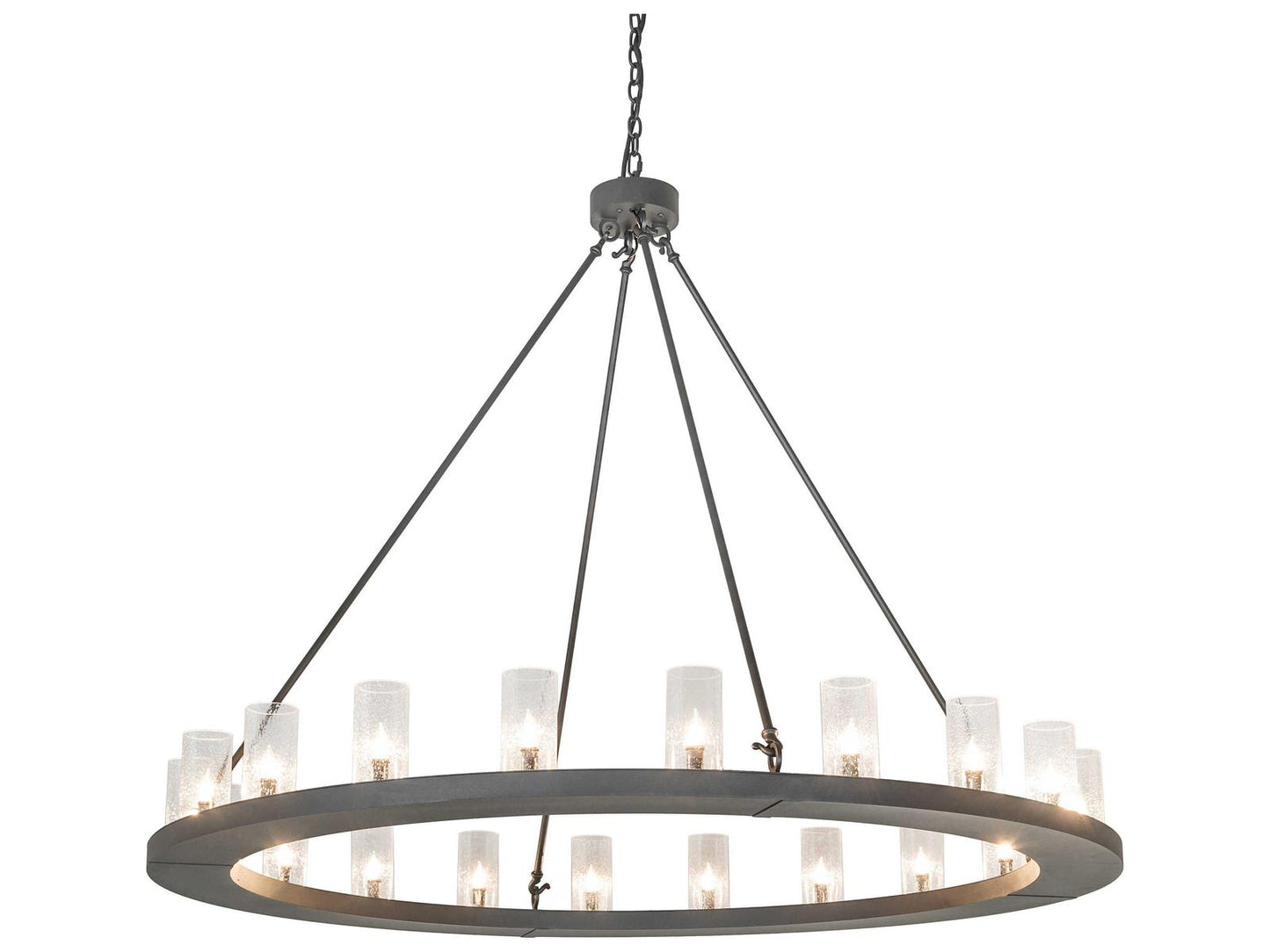 Meyda 20-Light Loxley Cylinder Chandelier in Charred Iron Gray
