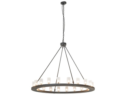 Meyda 20-Light Loxley Cylinder Chandelier in Charred Iron Gray