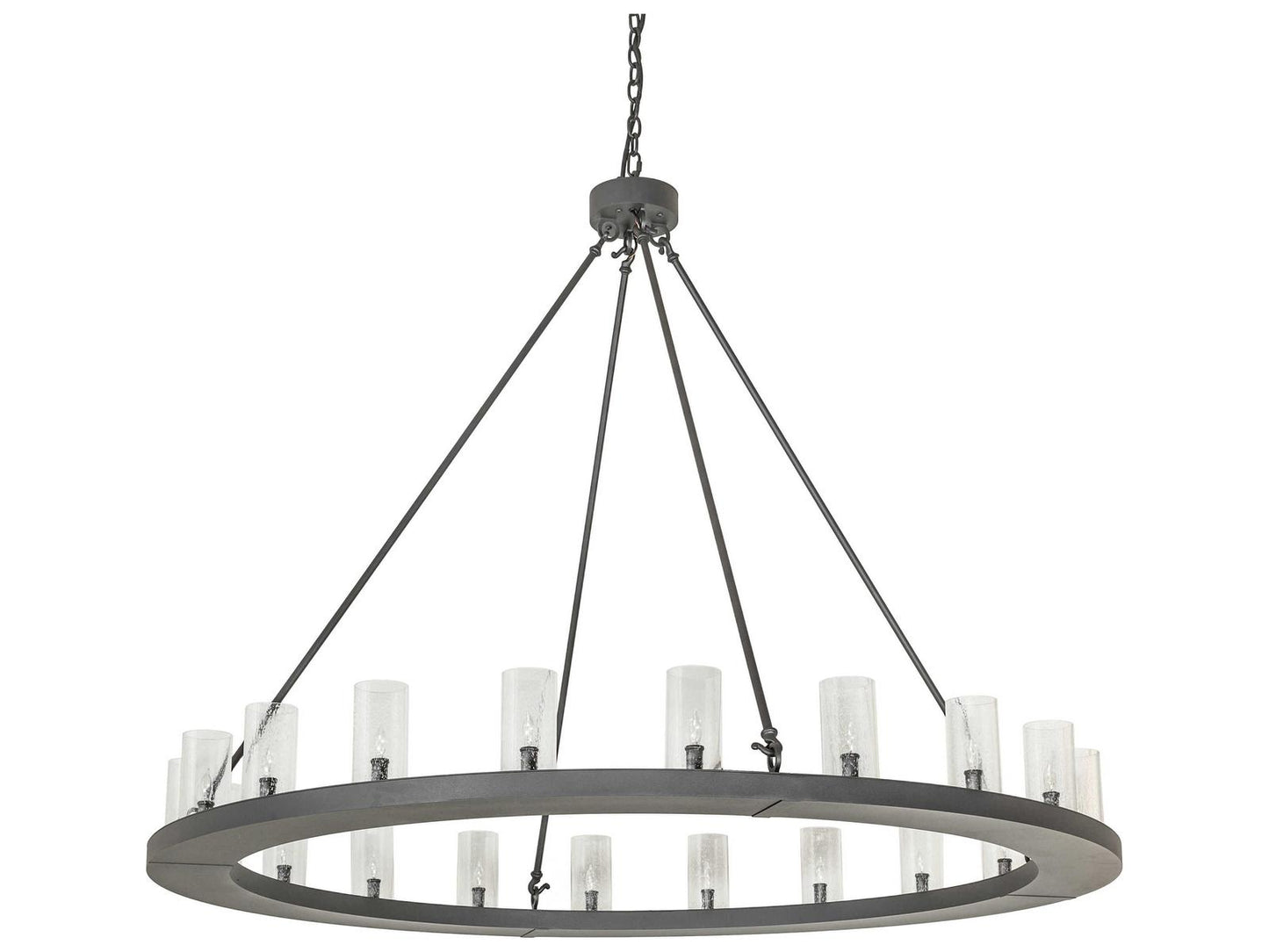 Meyda 20-Light Loxley Cylinder Chandelier in Charred Iron Gray