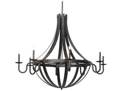 Meyda Barrel Stave 8-Light Coffee Bean Black Candelabra Chandelier