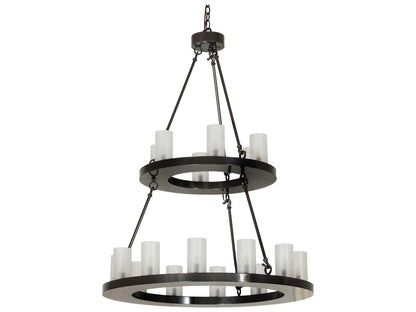 Meyda 18-Light Loxley Cylinder Tiered Chandelier in Oil Rubbed Bronze