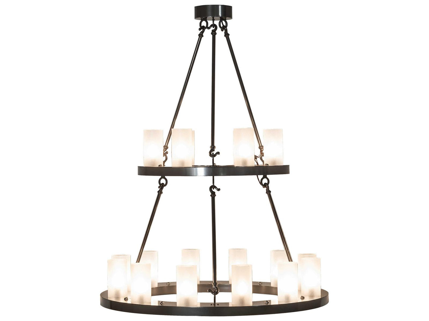 Meyda 18-Light Loxley Cylinder Tiered Chandelier in Oil Rubbed Bronze