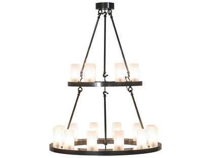 Meyda 18-Light Loxley Cylinder Tiered Chandelier in Oil Rubbed Bronze