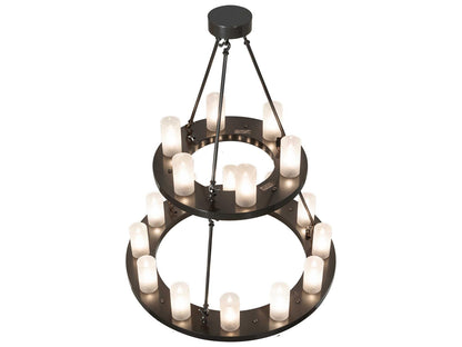 Meyda 18-Light Loxley Cylinder Tiered Chandelier in Oil Rubbed Bronze