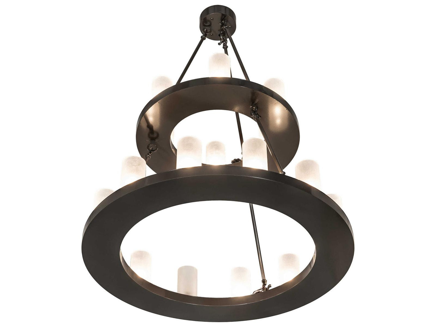 Meyda 18-Light Loxley Cylinder Tiered Chandelier in Oil Rubbed Bronze