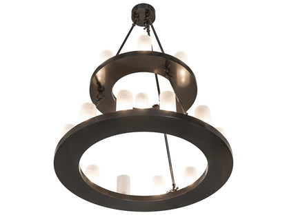 Meyda 18-Light Loxley Cylinder Tiered Chandelier in Oil Rubbed Bronze