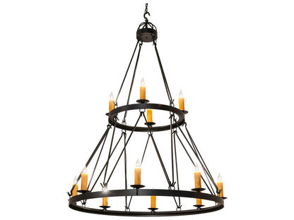Meyda Lakeshore 12-Light Chandelier in Solar Black