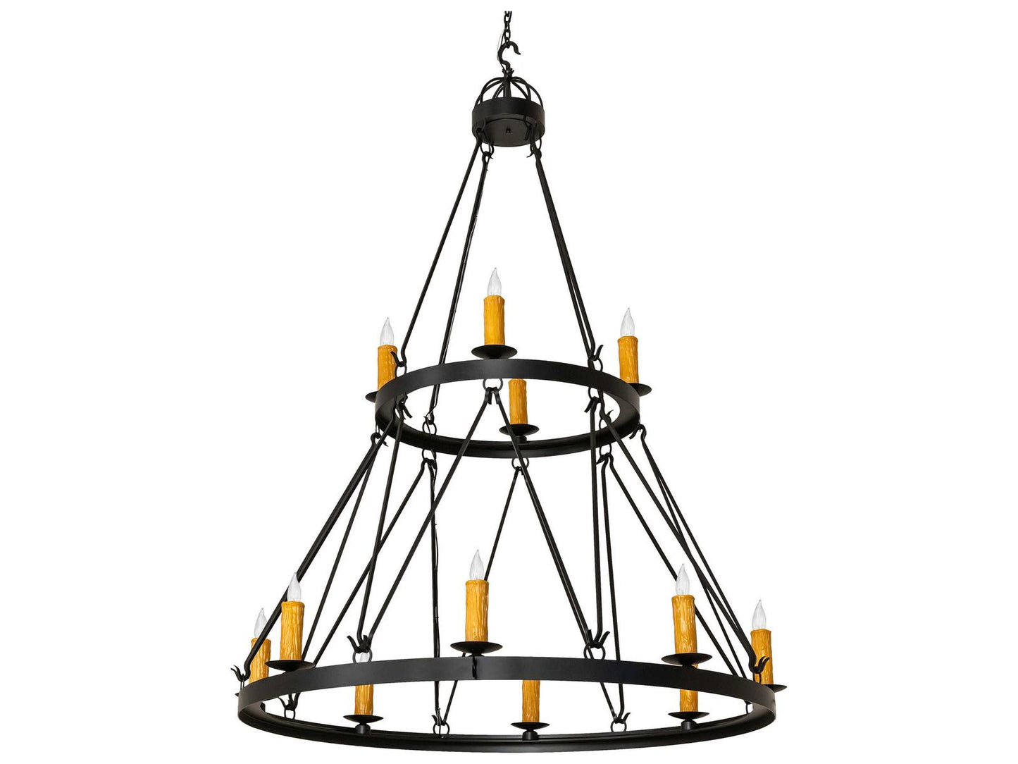 Meyda Lakeshore 12-Light Chandelier in Solar Black