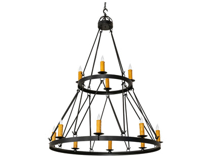 Meyda Lakeshore 12-Light Chandelier in Solar Black