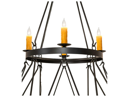 Meyda Lakeshore 12-Light Chandelier in Solar Black