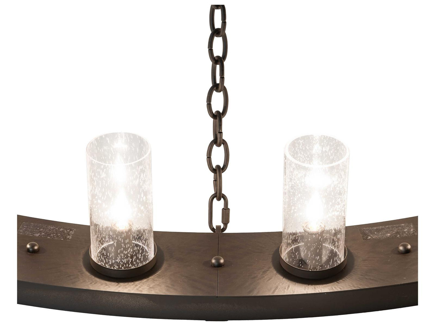 Meyda Loxley 48-Light Oil Rubbed Bronze Cylinder Tiered Chandelier with Clear Seeded Glass