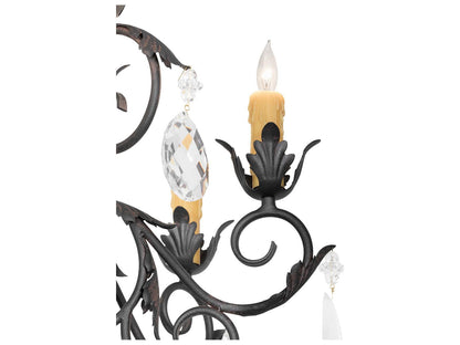 Meyda New Country French 9-Light Candelabra Chandelier in Chestnut Textured Brown