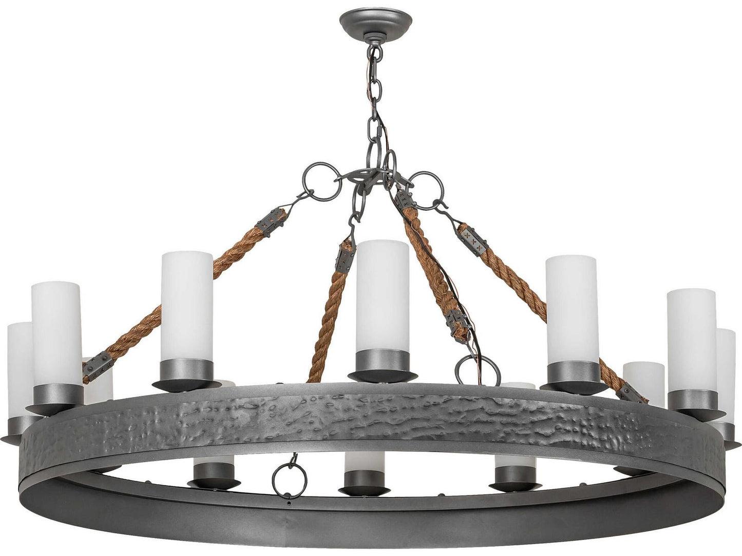 Meyda Costello 12-Light Chandelier in Blackened Pewter with Statuario Idalight