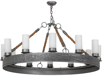 Meyda Costello 12-Light Chandelier in Blackened Pewter with Statuario Idalight