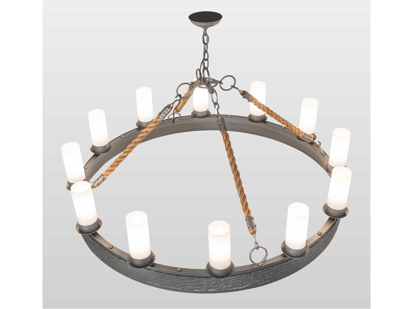Meyda Costello 12-Light Chandelier in Blackened Pewter with Statuario Idalight