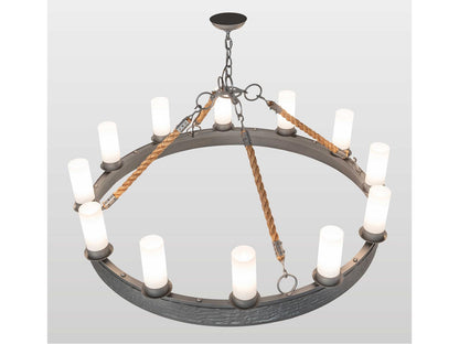 Meyda Costello 12-Light Chandelier in Blackened Pewter with Statuario Idalight