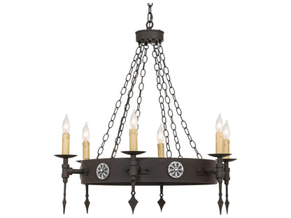 Meyda Warwick 6-Light Candelabra Chandelier in Dark Roast Black