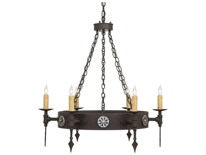 Meyda Warwick 6-Light Candelabra Chandelier in Dark Roast Black
