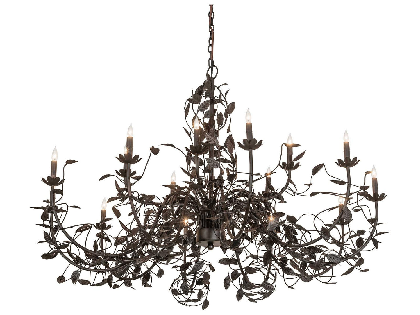 Meyda Pear Leaf 15-Light Chandelier in Oil Rubbed Bronze